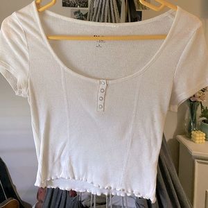 white pacsun cropped shirt. size medium.
